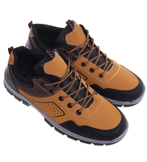 Sznurowane buty trekkingowe męskie /A1-3 18069 T484/