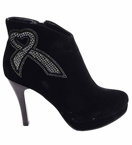 Czarne damskie botki na szpilce /A1-2 16620 T140/