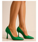 Zielone czółenka damskie szpilki /G3-3 16078 T039/
