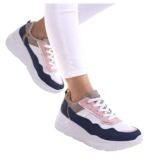 Sportowe damskie buty na platformie /G13-2 13918 T299/