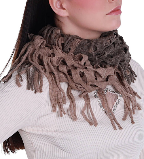 Brązowy szal komin apaszka /H2-K49 S28 T0/