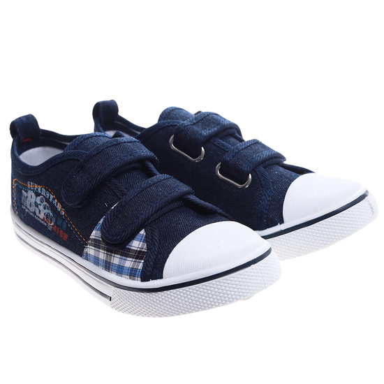 Granatowe chłopięce tenisówki na rzepy /E3-3 17436 T189/