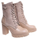 Damskie botki na obcasie Khaki /F9-1 18335 W305/