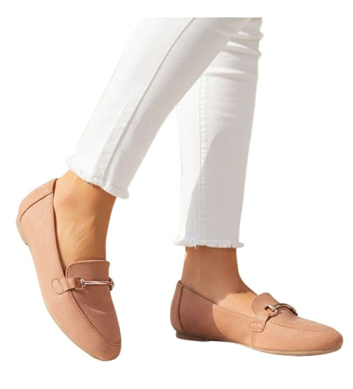 Camelowe wsuwane baleriny lordsy /G1-2 14660 S237/