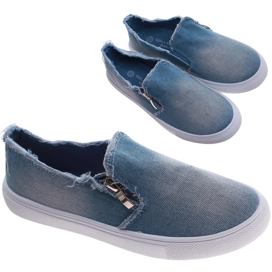 Niebieskie trampki z suwakiem dla dziewczynki /E7-2 17281 T7-38/