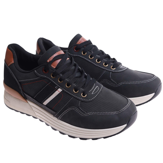 Czarne męskie buty sportowe /C4-1 17355 T582/
