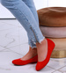 Czerwone czółenka na niskim koturnie /F6-3 13181 S291/