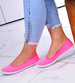 Lekkie tenisówki damskie jak balerinki RÓŻOWE /G12-2 1853 S028/