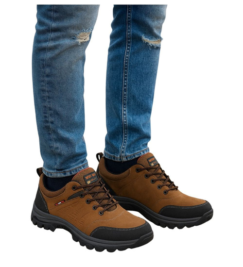 Wiązane buty trekkingowe męskie /C3-3 18131 T487/