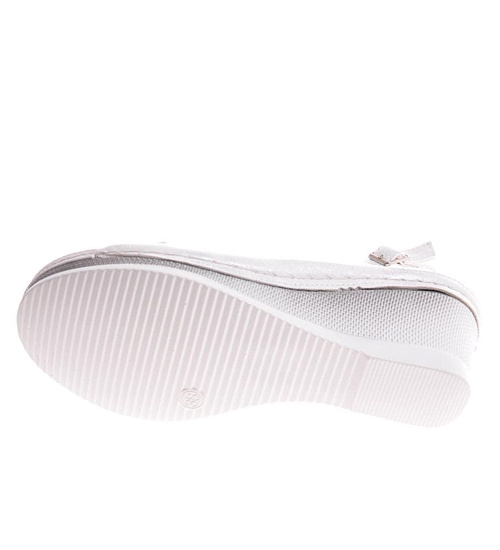 Sandały damskie na koturnie srebrne /F9-2 11995 T592/