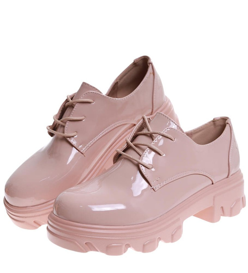 Cieliste sznurowane półbuty damskie /E10-2 16937 T246/