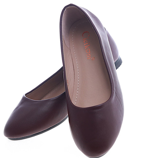 Bordowe baleriny damskie /A7-2 13357 T192/