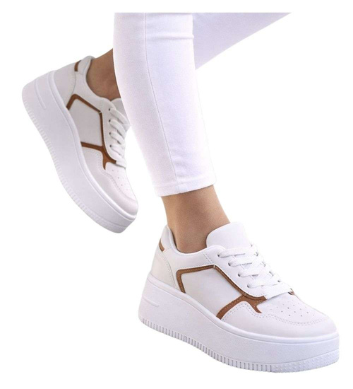 Sznurowane trampki damskie na platformie /A5-3 13910 T394/