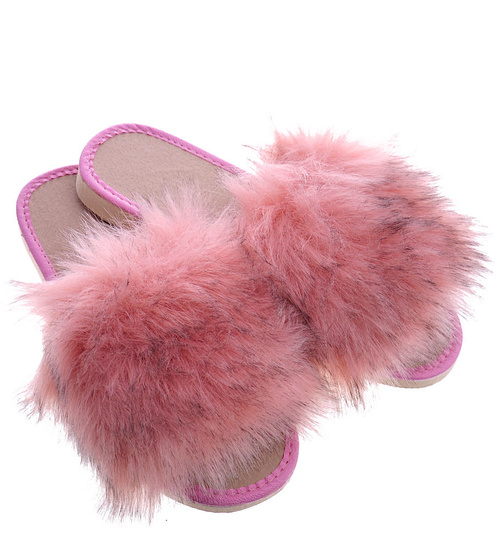 Różowe kapcie damskie na prezent /E1-1 6171 S197/