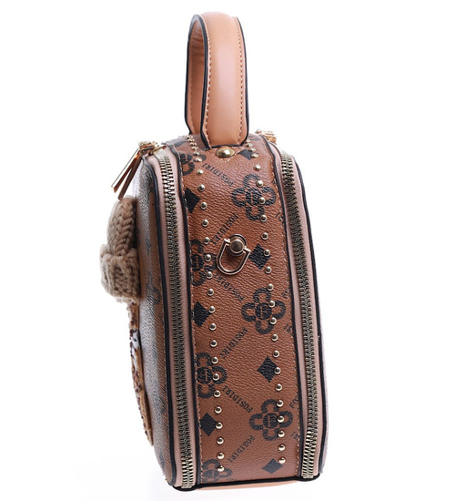 Camelowa torebka kuferek z misiem /H2 K18 TB503 S482/