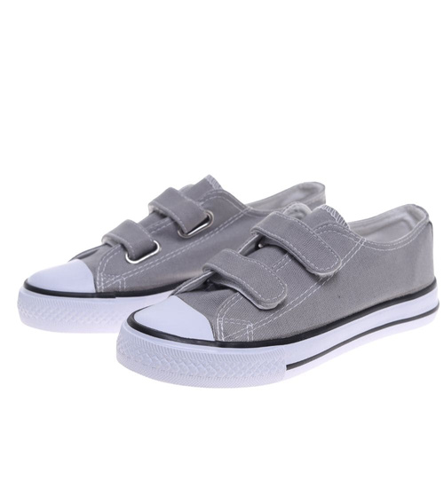 Szare tenisówki dla dziewczynki na rzepy /G2-2 18635 T286/