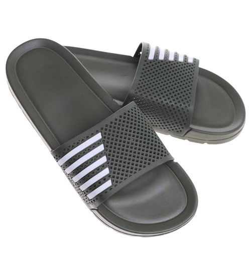 Zielone wodoodporne klapki męskie plażowe /B5-1 18369 T188/