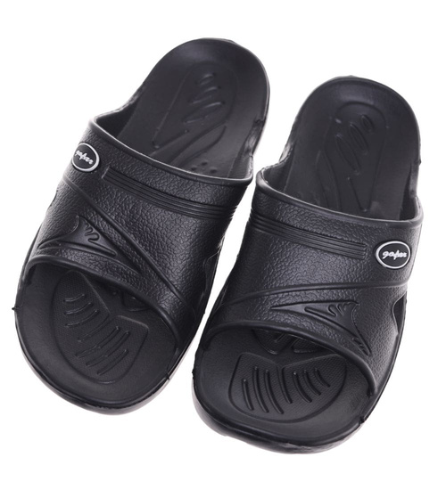 Czarne klapki męskie wodoodporne na basen /D3-1 13263 T192/