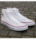 Trampki męskie wysokie Sznurowane białe z tkaniny /C3-3 17974 T232/