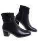 Czarne botki damskie na obcasie słupku /i5-4 H2 18443 W222/
