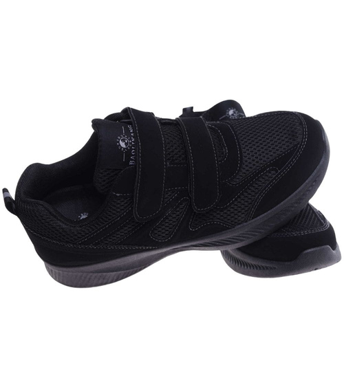 Czarne lekkie buty sportowe na rzepy /C1-3 18155 T289/