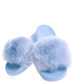Niebieskie klapki damskie z futerkiem /A4-2 15192 T194/