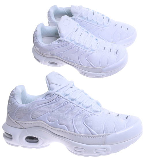 Białe wiązane męskie buty sportowe /G6-1 17626 T688/