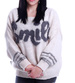 Beżowo szary oversizowy luźny sweter Smile Minouu /H UB636 L732/