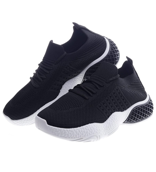Elastyczne czarne buty sportowe /C7-2 13248 S234/