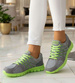 Sznurowane szaro zielone buty sportowe /C1-3 13206 S203/