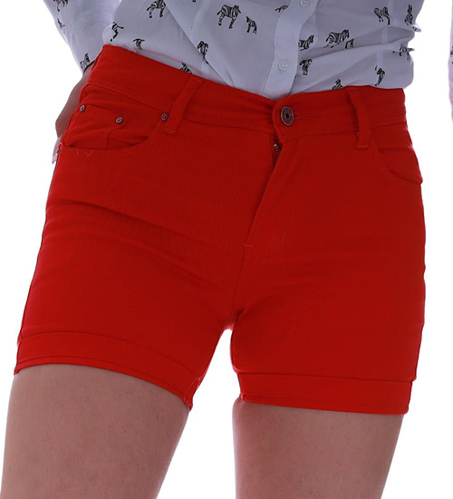 Czerwone krótkie spodenki damskie /H2 UB849 G4/