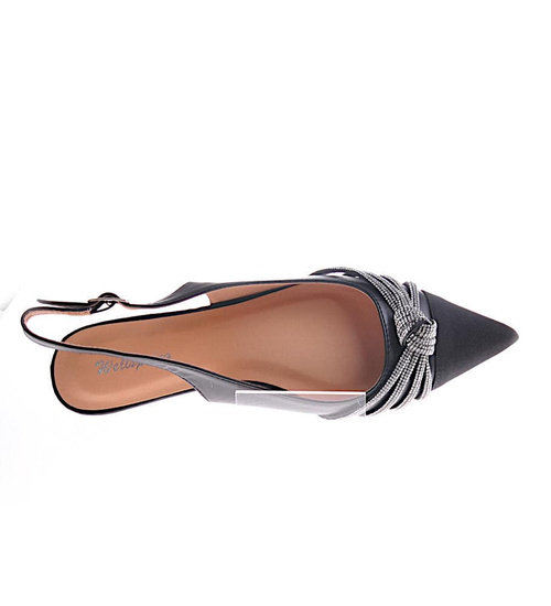 Czarne sandały na płaskim obcasie /G12-2 12083 T296/