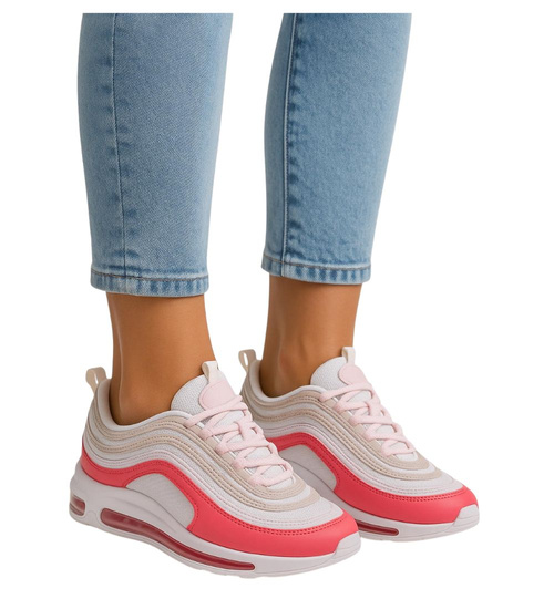 Buty sportowe białe sznurowane sneakersy /A1-3 17954 W388/