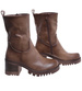 Botki na obcasie klocku Khaki /F6-3 18308 T4/