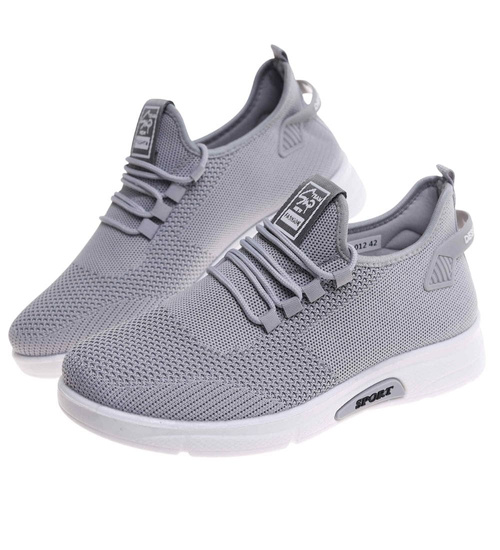 Wsuwane męskie szare buty sportowe /D9-1 17799 GF285 +H2/