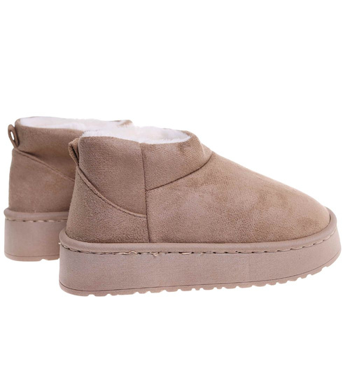 Kozaki śniegowce krótkie beżowe ocieplane /F10-1 18350 T266/