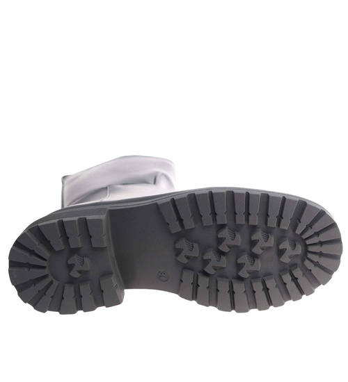 Zielone botki damskie na płaskim obcasie /F8-1 18263 W187 +H2/