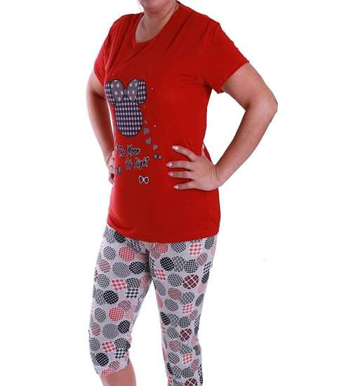 Bordowa bawełniana piżama Size Plus /H2-K68 P31 S198/ Bordowa bawełniana piżama Size Plus /H2-K68 P31 S198/