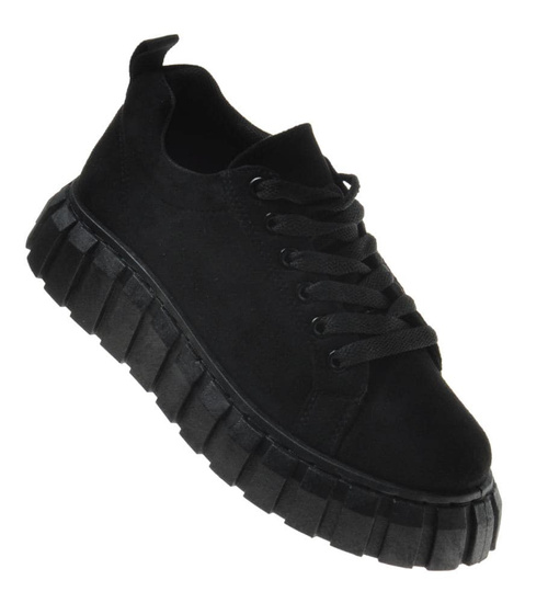 Czarne trampki creepersy na platformie /D7-3 15555 S230/