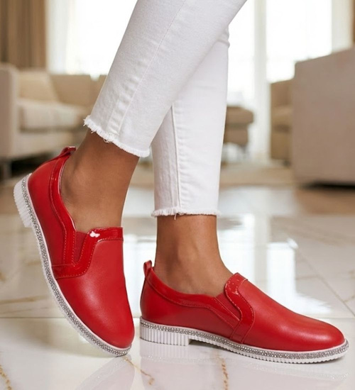 Czerwone półbuty dziewczęce /C7-3 11275 S192/