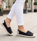 Wsuwane baleriny czarne espadryle /A10-1 18726 T188/
