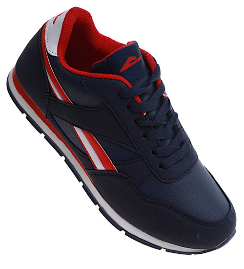 Sportowe granatowo czerwone buty chłopięce /G11-1 16757 T389/