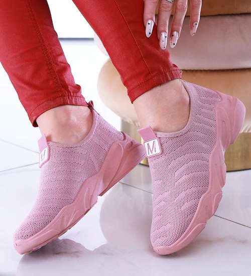 Różowe wsuwane sportowe buty damskie /F1-2 13456 S198/