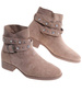 Zamszowe botki damskie khaki /J5-3 18553 W222/