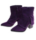 Fioletowe botki damskie na obcasie słupku /G2-2 18218 W234/