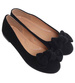 Czarne baleriny damskie zamszowe z kokardą /H2 18488 W6/