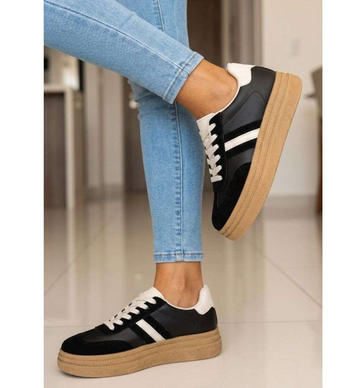 Czarne trampki na platformie /G5-1 18813 W288/