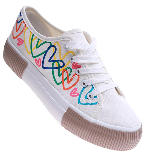 Sznurowane trampki damskie /C4-3 17229 T389/