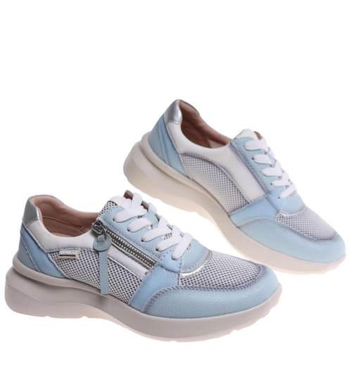 Wiązane sportowe buty damskie niebieskie /i6-2 18473 W12-3/