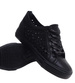 Czarne ażurowe trampki na koturnie /E3-1 17201 G6/